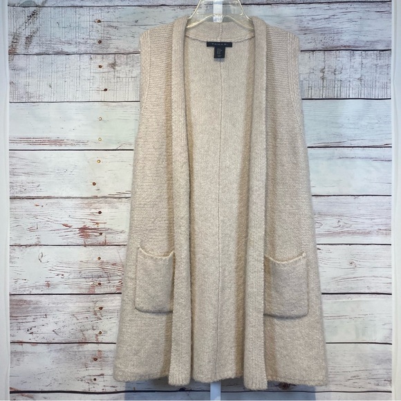 Tahari • Open Duster Cardigan Sweater Vest XS - Picture 5 of 16